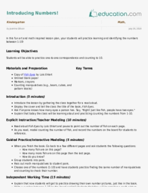 Introducing Numbers - Enrichment Lesson Plan Dance #3547658