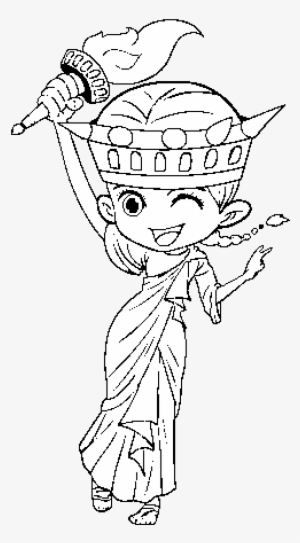 Dibujo De Estatua De La Libertad Manga Para Colorear - Caratulas De Ingles Para Colorear #3547889