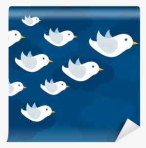 Fotomural El Vuelo De Palomas Blancas Volando • Pixers® - Flight #3549000