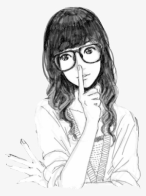 Chicas Png Tumblr - Desenho De Menina De Oculos #3550262