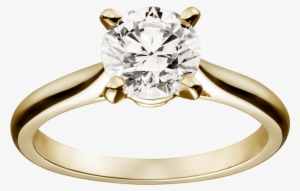 Engagement Rings Yellow Gold, Diamond - Cartier Solitaire Engagement Ring Gold #3550649