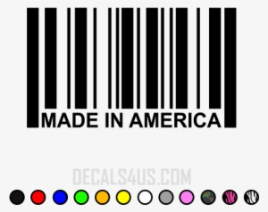 Made In America Bar Code Vinyl Decal - Decal #3551007