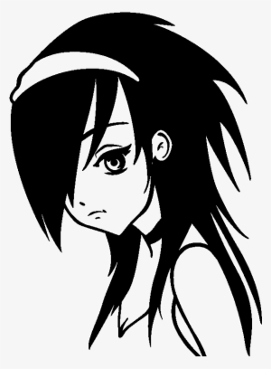 Sticker Personnage Manga Triste Ambiance Sticker Kc - Dessin De Personnage De Manga Fille #3552348