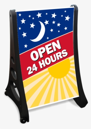 Open 24 Hours A-frame Portable Sidewalk Sign Kit - Sign #3552834