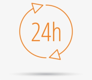Open 24 Hours Orange Icon With Shadow - 24 Hour Orange Icon #3552854