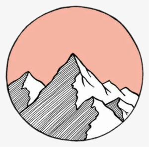 Mountains In A Circle Drawing #3553546