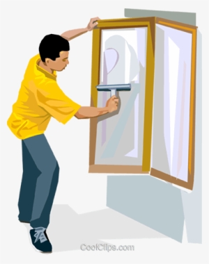 Lavar Las Ventanas Libres De Derechos Ilustraciones - Window Cleaning Clip Art #3557250
