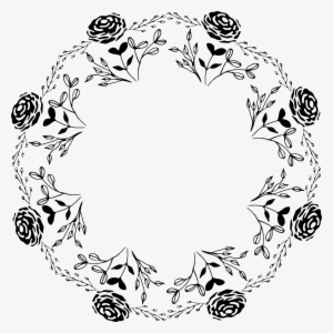 Rose Ring Black And White Wreath - Flower #3559807
