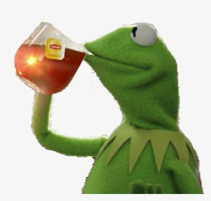 Report Abuse - Kermit Sipping Tea Sticker #3560052