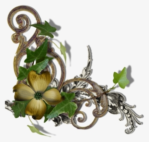 Flower Bar, Scrapbook Borders, Yellow Flowers, Corner, - Клипарт Винтажный Декор #3563007
