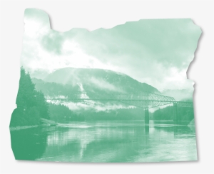 Outline Of The State Of Oregon Framing A Photo Of A - Raven On The Water By Andrew Taylor #3563277