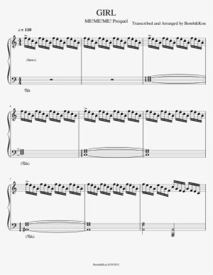 Girl Sheet Music Composed By Transcribed And Arranged - Me Me Me Piano Sheet Music #3565395
