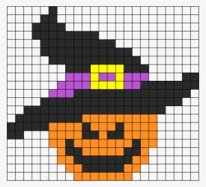 Evil Pumpkin Halloween Perler Bead Pattern - Pixel Art Halloween #3566117