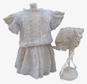 Lovely Classic Antique Lace Dress And Matching Bonnet - Ruffle #3566700