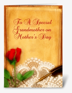 Vintage Lace, Red Rose, Grandmother Greeting Card - Lace #3566844
