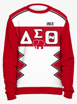 Delta Sigma Theta Initials And Year Red Sweatshirt - Delta Sigma Theta Ugly Sweater #3566849