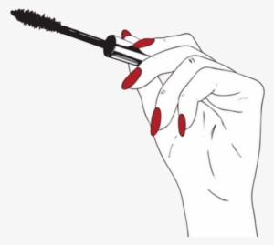 Hand Mascara Makeup Tumblr Outline - Hand Nail Cartoon Png #3567205
