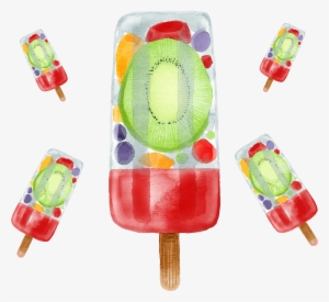 Dibujos Animados Coloridos Elementos De Helado De Fruta - Ice Cream #3568887