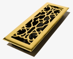 4″x14″ Victorian Solid Brass Floor Register Bright - Brass #3570064