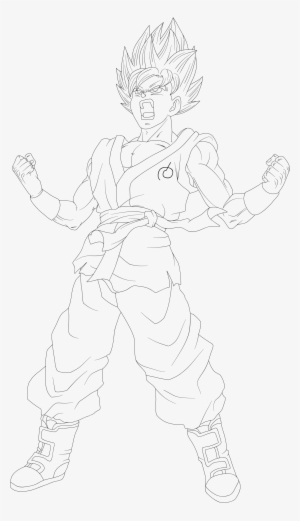 Goku Ssgss Fukkatsu No F Power Up Lineart By Dragonballaffinity - Goku Ssgss Kaioken Coloring Pages #3571966