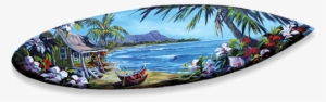 Paddle Diamond Head - Painted Mini Surfboard Steve Barton #3572144
