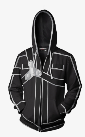 Sword Art Online Kirito Cosplay Zip Up Hoodie Jacket - Red Zip Up Hoodie Goth #3573161