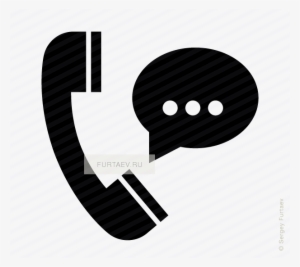 Vector Icon Of Telephone Handset With Chat Bubble - Telefon Symbol #3577272