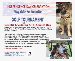 Paws For Life Golf Tournament To Help Veteran And His - Golf #3584206