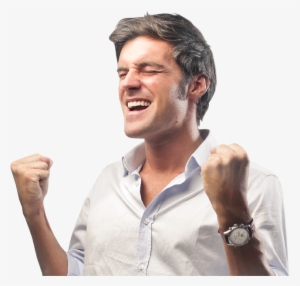 Excited Handsome Man With Clenched Fists - Excited People No Background #3586423