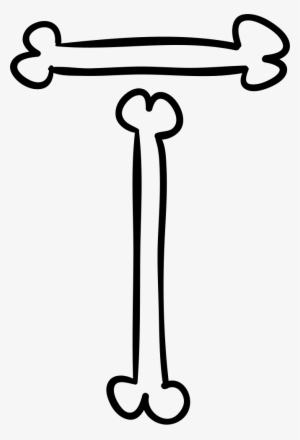 Letter T Of Bones Outlined Halloween Typography Comments - Letra T De Halloween #3590854