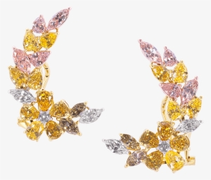 Brilliant Diamond Necklace Fancy Color Diamond Earrings - Fancy Color Jewelry #3592370