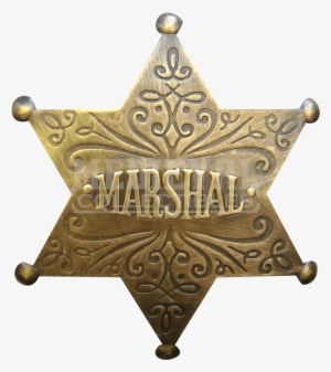 Fancy Marshal Badge - Sheriff Badge In Brass #3592599