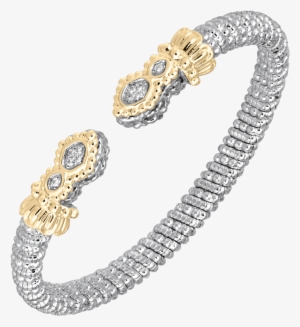 14kt Yellow Gold Open 6mm Diamond Bangle Bracelet Designed - Bracelet #3592785