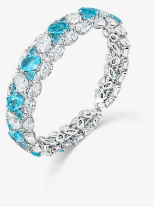 Paraiba Tourmaline Bangle - Diamond #3592808