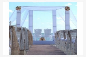 Mandap Trapezoid Mandap With Fabrics - Suspension Bridge #3592890