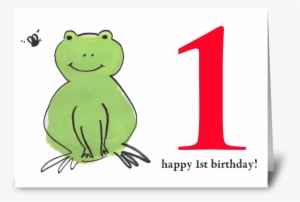 Frog Happy First Birthday Greeting Card - Greeting Card #3593908