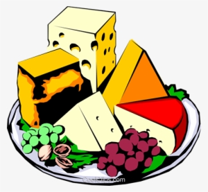 Cheese Platter Royalty Free Vector Clip Art Illustration - France Food Clipart #3594062