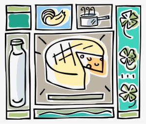 Vector Illustration Of Dairy Products Milk And Cheese - Game #3594126