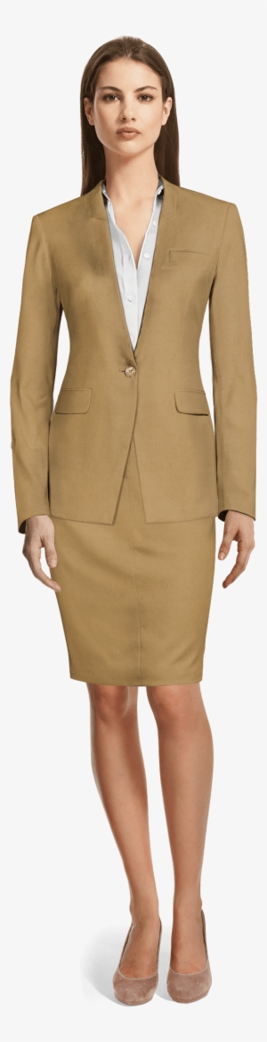 Custom Skirt Suits Business Pencil Tweed Skirt Suits - Sumissura Women's Grey Polyester Tuxedo, Tailored #3594311