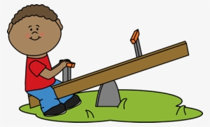Boy On A See Saw Clip Art - Boy On See Saw #3594629