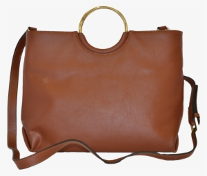 Millfield Tan Structured Leather Ring Handle Bag - Millfield #3595004