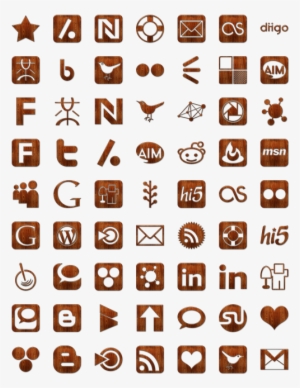 Wood Social Networking Icon Pack By Webtreatsetc - Social Media Icons #3596320