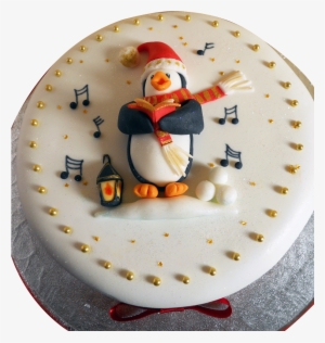 Christmas Cake With Penguin - Pastel En Forma De Pinguino #3596590