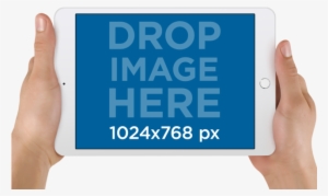 Mockup Of A White Ipad Mini Held With Both Hands In - Food Paper Bag Mockup #3596821