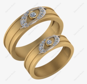 13cts Brilliant Diamond M/f Couple Band In 18k Yellow - Gold #3597322
