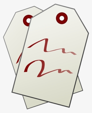 Red, Two, White, Tag, Tags, Overlapped, Price, Scribble - Clip Art #360568
