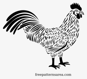 Big Image - Rooster Png Black And White #360694