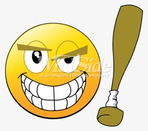 Emoji Baseball Bat - Smiley Face With Baseball Bat #361115
