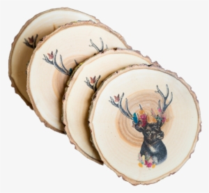 Floral Stag - Drink Coaster #361422