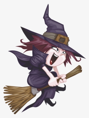 Clip Download Free Witch Clipart - Cute Witch Riding Broom #362401